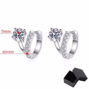 EARRING 5.0MM 0.50 CT 2.0G moissanite - Image 1