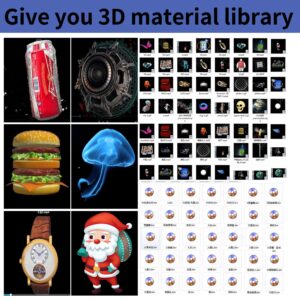3D Hologram Fan, 52cm 3D Hologram Projector HD LED Holographic Christmas Tree Advertising Display with Remote Bluetooth WiFi,1500 Video Library for Business,Bar,Halloween Missyou 20.5 Inch - Image 3